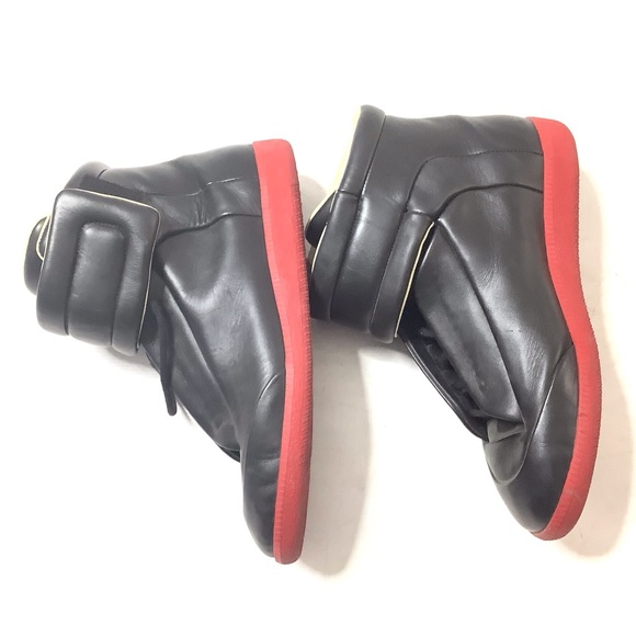 Maison Martin Margiela Future Red Bottom Sneakers Size 42 US 9 Black Leather Men - Picture 5 of 7